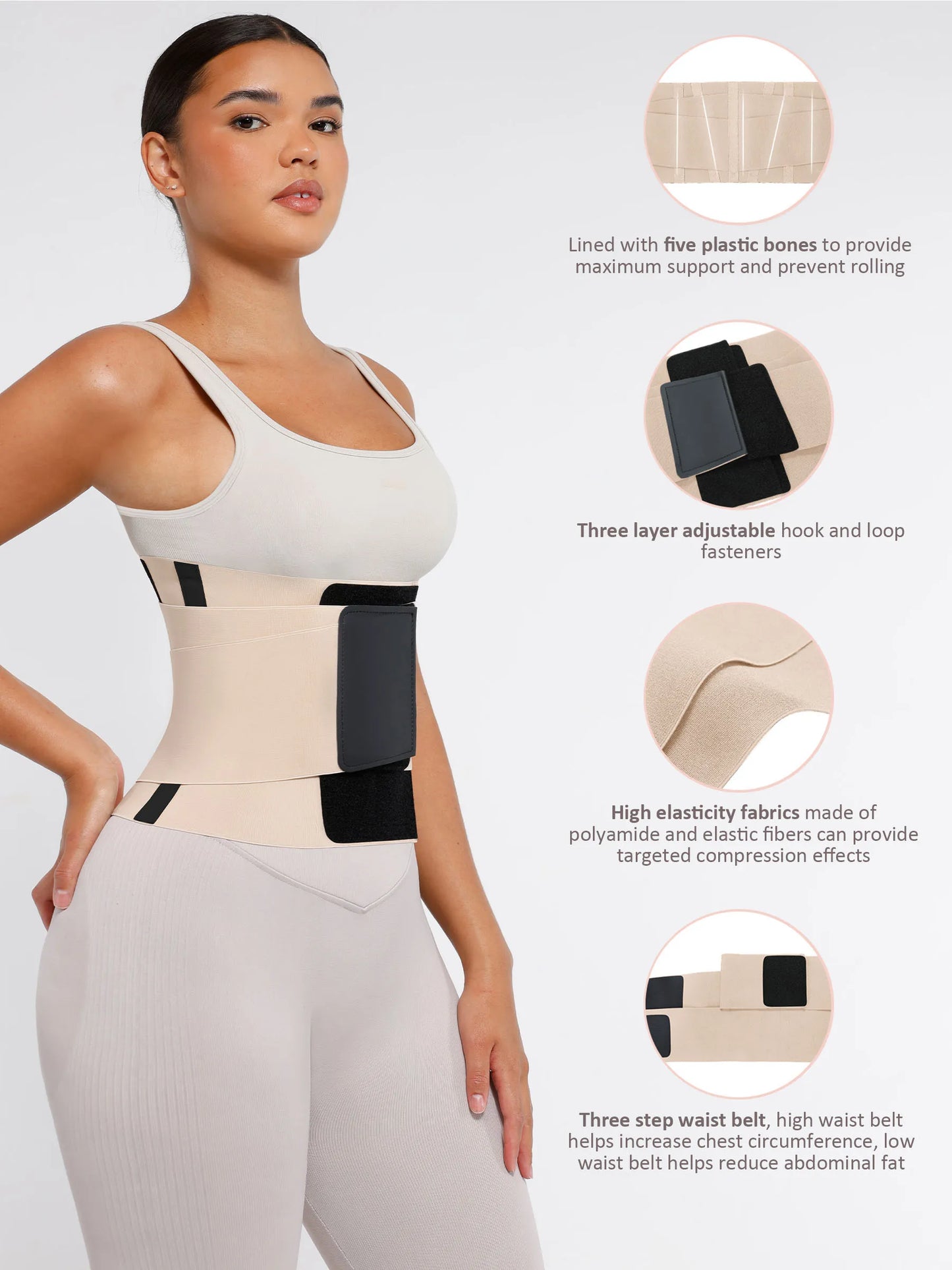 Feelingirl Triple Wrap Tummy Control Waist Trainer Belt